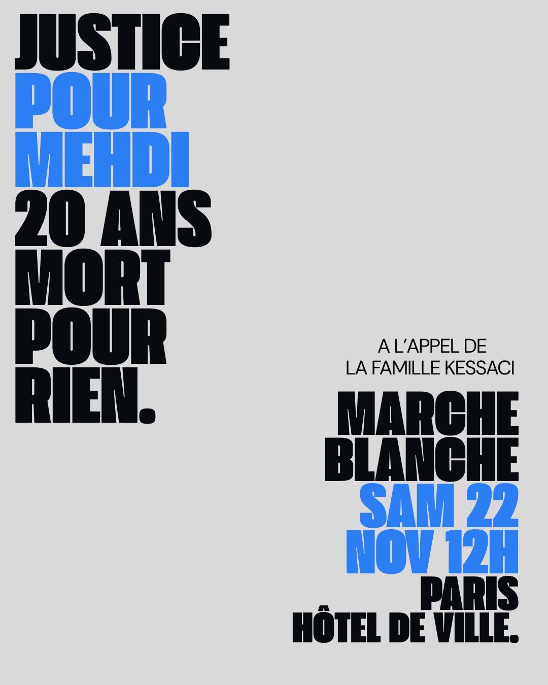 appel à la marche de Paris pour Mehdi