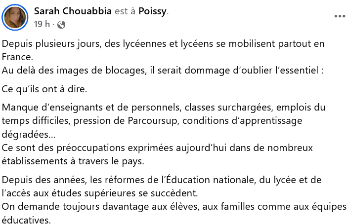 post de Sarah Chouabbia